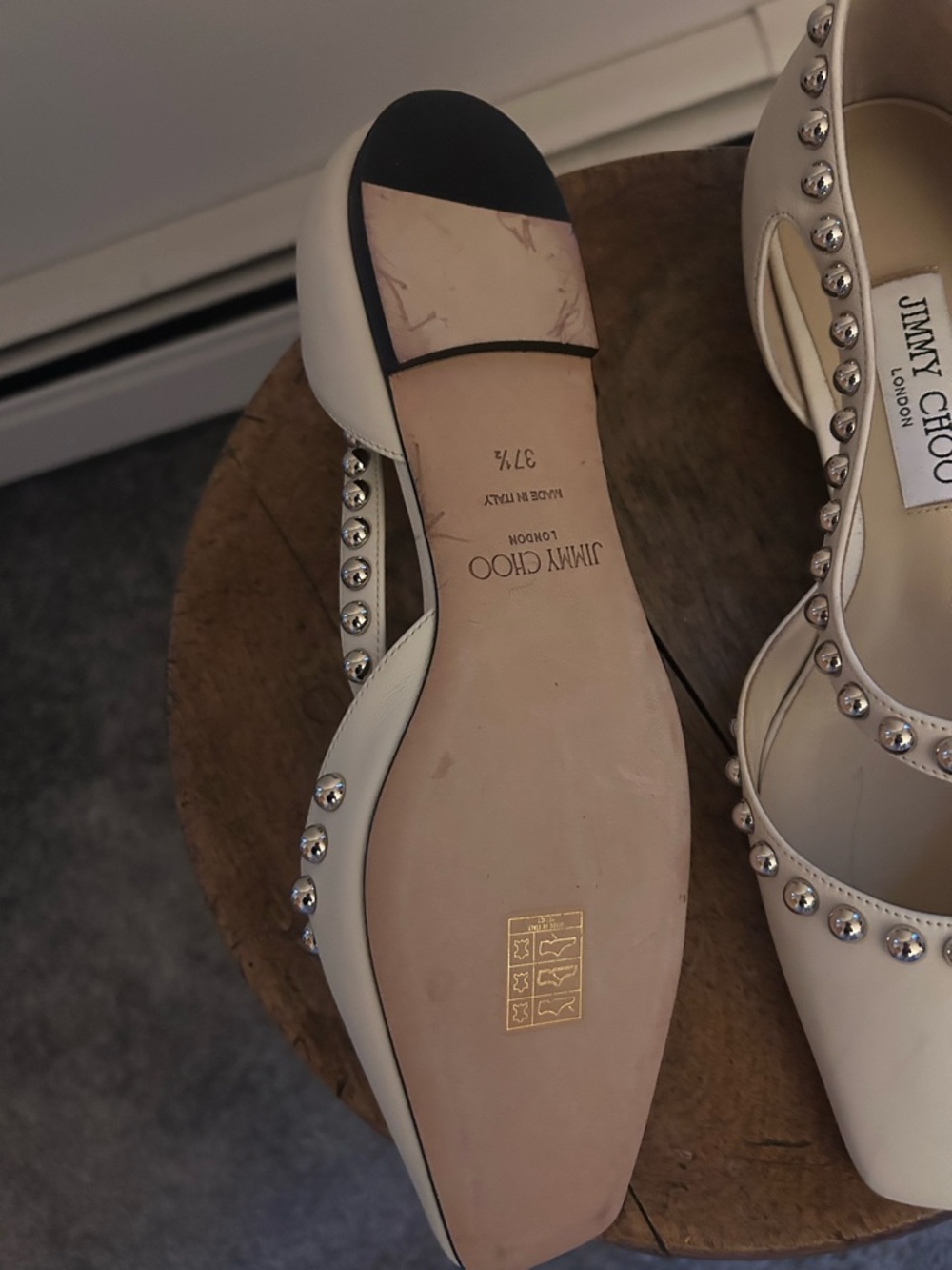 Jimmy Choo Cream Studded Mary Jane Pumps - Picture 2 of 2